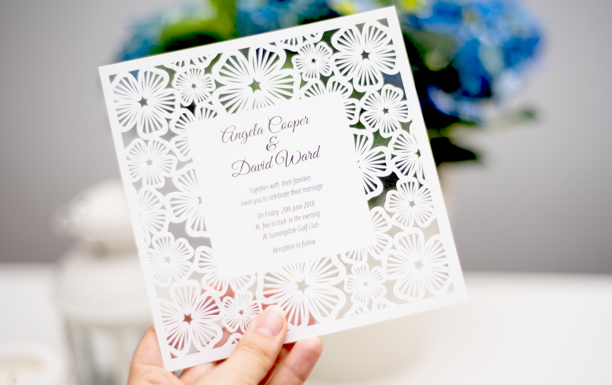 Laser cut wedding invite